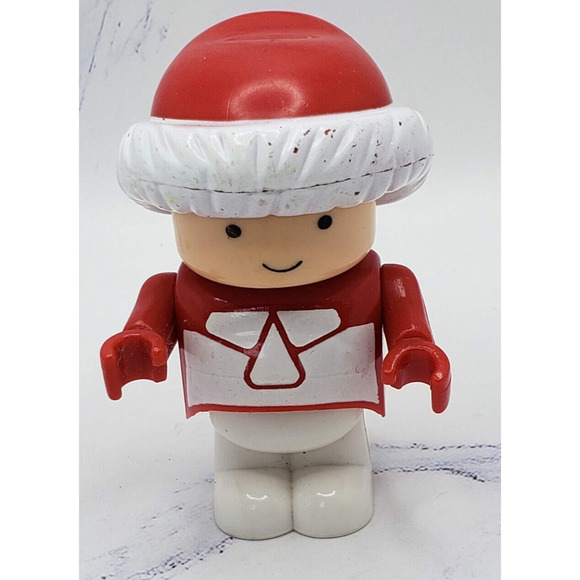 Vintage Shelcore 3” Little People Figure Christmas Elf In Red and White Costume - Picture 1 of 7